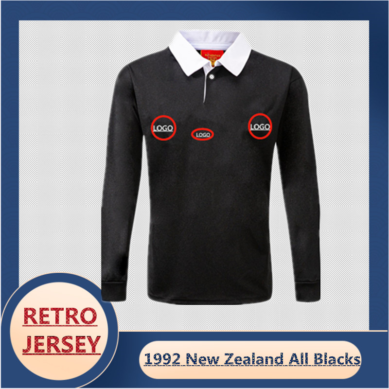 

NEW 1992 ZEALAND RUGBY HOME JERSEY Size:S--5XL (Print custom name and number)The quality is perfect. Free Delivery, Black