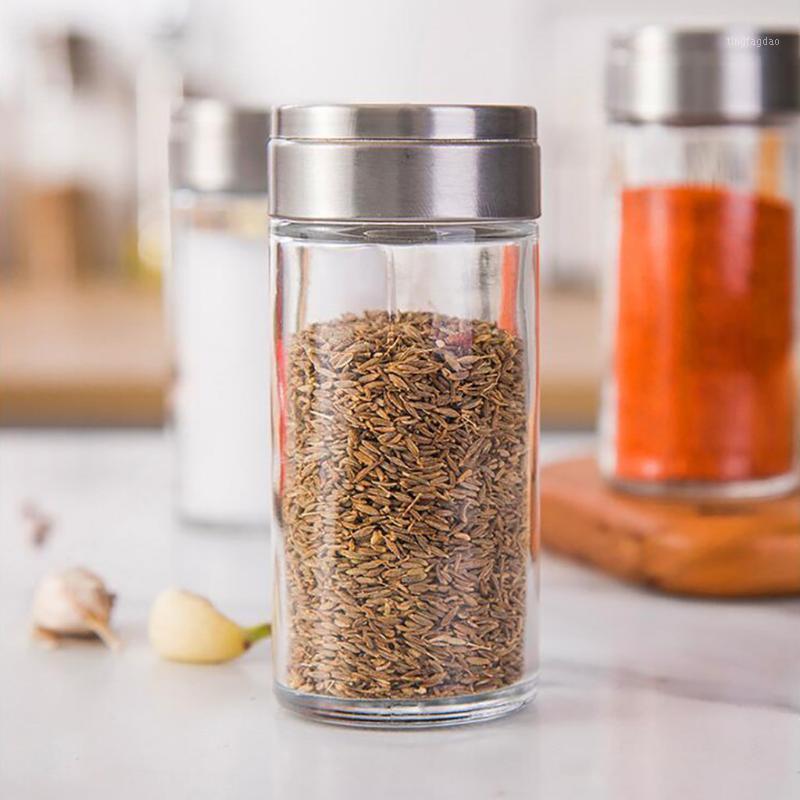 

Spice Pepper Bottle Kitchen Stainless Steel Glass Spice Shaker Salt Sugar Storage Jar Ingredients Container Pojemniki Kuchenne1