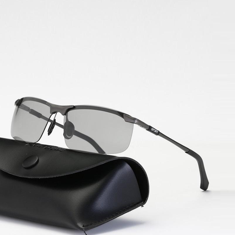 

width- 147 alloy photochromic polarized goggle Spring hinge men brand sunglasses anti-UV400 retro male fishing mirror eyewear1