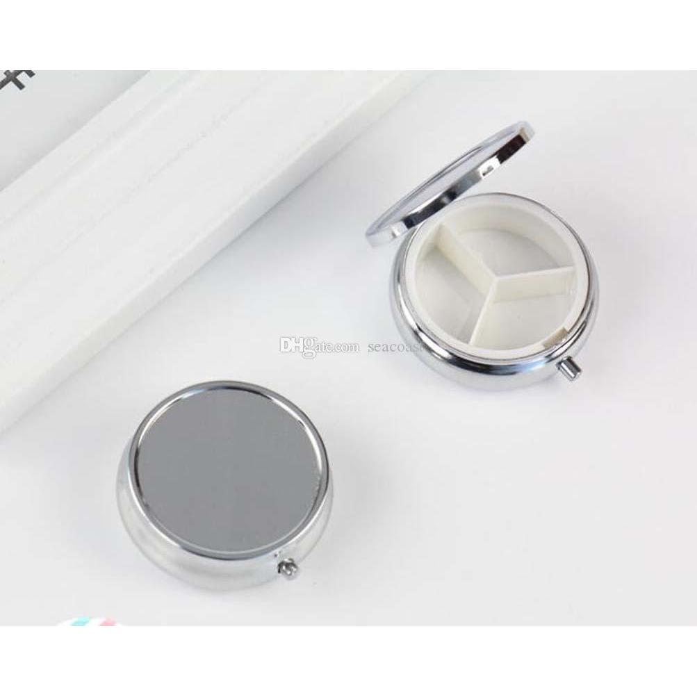 

100pcs Metal 3 Grid Pill Box Boxes Organizer Medicine Organizer Container Case Round Jewellery Storag sqcdou ppshop01