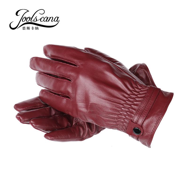

Joolscana women leather gloves winter touch screen glove Italian imported genuine sheepskin mitten 2020new fashion warm