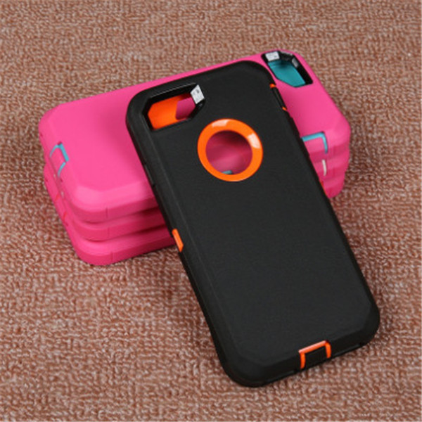 

3 in 1 heavy duty defender robot shockproof case for samsung and iPhone 11 8 X XS 12 mini pro with opp bag S2. S21 S8 S9 S10p, Message color