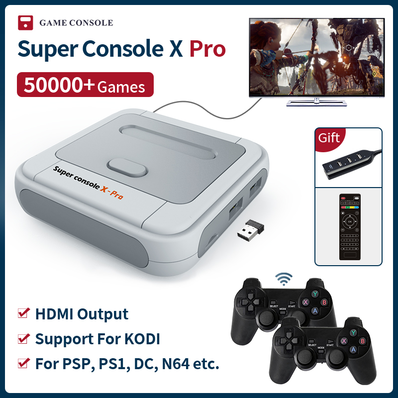 

Super PSP/PS1/N64/DC arcade game console Console X Pro S905X HDMI WiFi Output Mini TV Video Game Player For Dual system Built-in 50000 Games