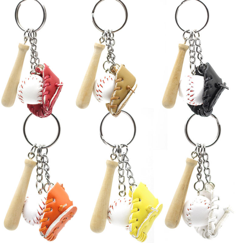 

Woodiness Baseball Key Buckle Men Women Alloy Hang Bag Plated Silver Keys Chain Multicolor Three Piece Set 32 Xy J2B