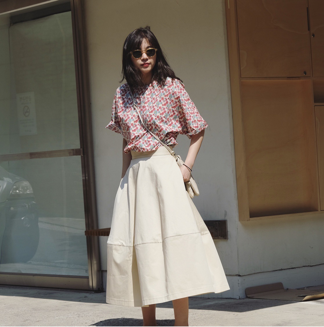 

2021 New of Cotton Line to the Vintage High Waist Long Skirtwomen Skirts Summer with Pocket Skirt Falda Femme Jupe 01s4, Beige