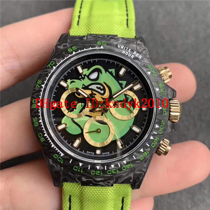 

Top Casual Luxury Watch Carbon Fiber Mens Watches Swiss 7750 Automatic Chronograph Mechanical Wristwatch Sapphire Waterproof Luminous