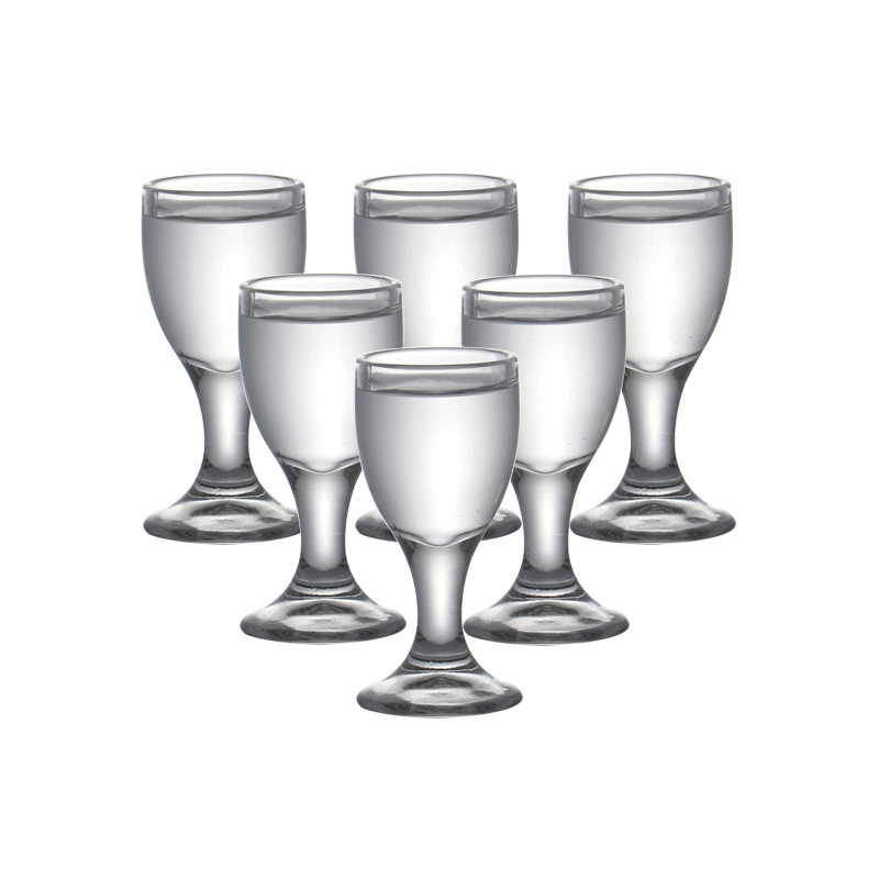 

Set of 6 0.3ounce lead free glass shot glass machine made liqueur glasses vodka for drinks 10ml Y200107
