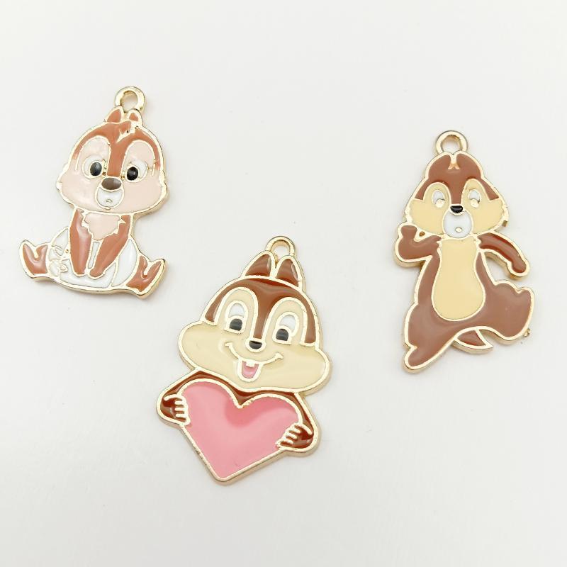 

10pcs enamel squirrel charm animal jewelry accessories earrng pendant bracelet necklace charms zinc alloy diy finding1
