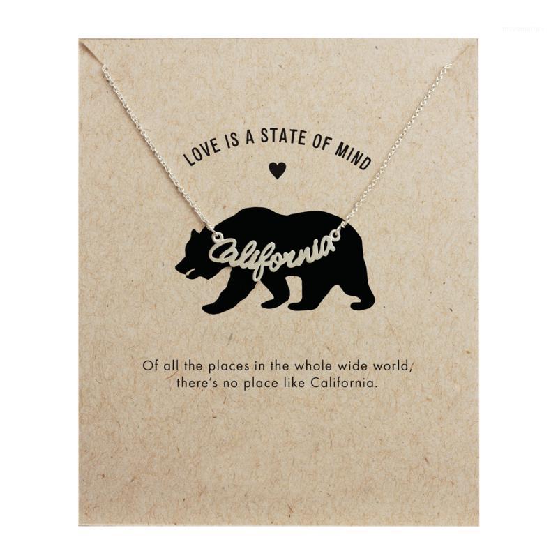 

2019 California Script Necklaces, Silver Plated Letters Pendant Necklace Clavicle Chain Necklace Women Jewelry E0171