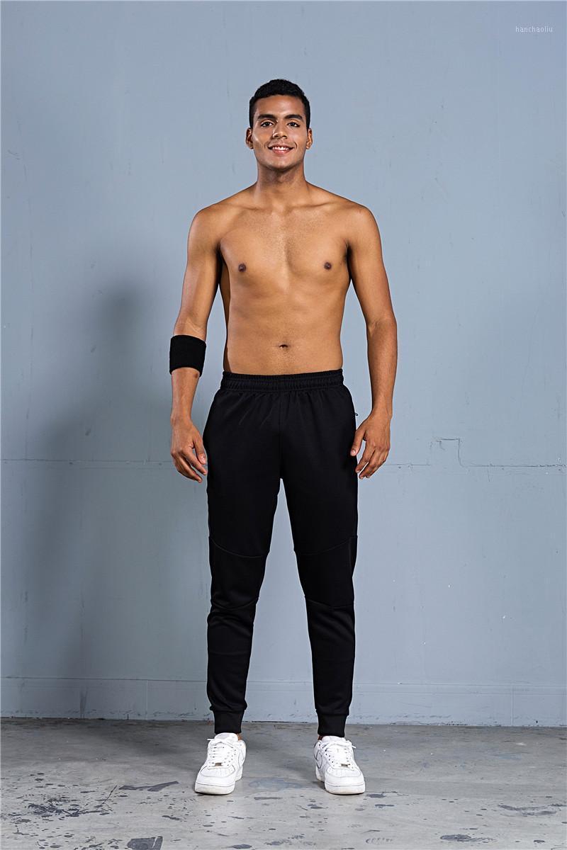 

New Men Running pants Sport Pants Zip Pockets cycling Soccer Training Fitness jogging Gym quick Dry Sport Trousers1, Black