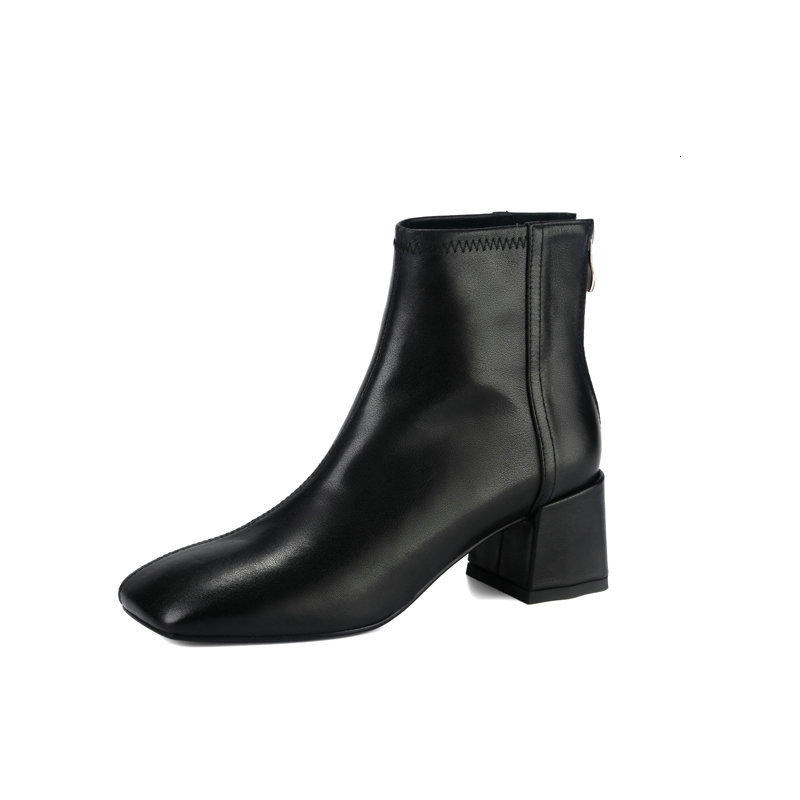 

New 2021 Fashion Autumn Winter Newest Women Round Toe Ankle Cow Suede Leather High Heels Dancing Party Shoes Woman Boots Jk9r, Beige