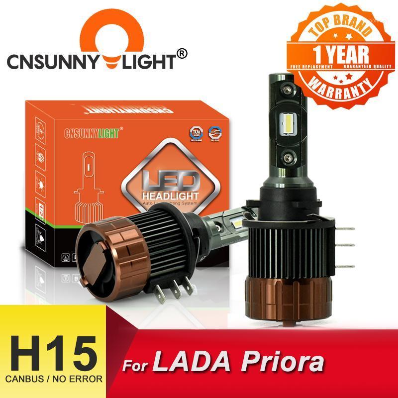 

CNSUNNYLIGHT Car H15 LED Canbus Headlight Bulb W/ DRLs Day Time Running Lights 12000Lm 6000K Lamp No Error 12V For LADA Priora 21