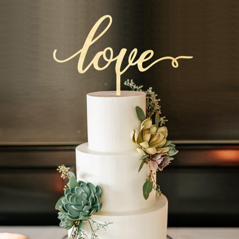 

Love Cake Toppe, Wedding Cake Topper, Laser Cut Birthday Topper, Rustic Wood Topper