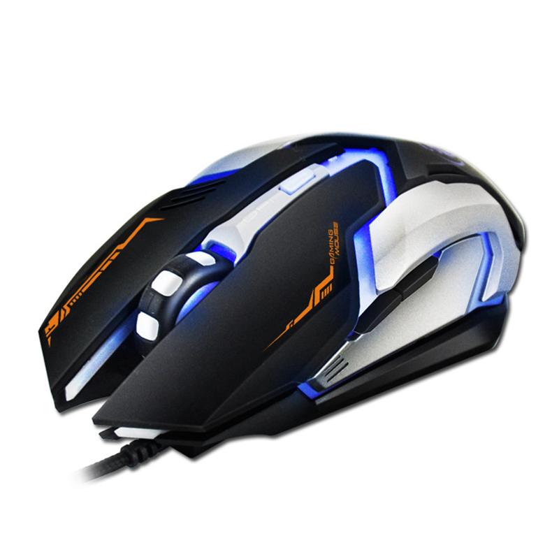 

iMice Gaming Mouse Ergonomic Wired Mouse 6 Keys LED 2400 DPI Programmable Game Mice Silent with Backlight for PC Lap