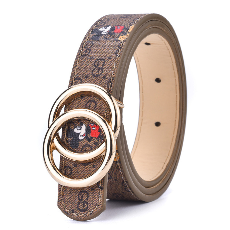 

35 style Kids Designer Belt Boys Girls Cartoon Letter Printed Casual Waistband Adult Belt Student Youth Smooth Buckle Belts S940, Mix colors -1
