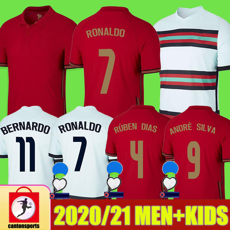 

2020 RONALDO National Soccer Jerseys JOAO FELIX NEVES BERNARDO CANCELO RUBEN NEVES 2021 Away White 20 21 Team Men + Kids kit football shirts, 20 21 away white with patch