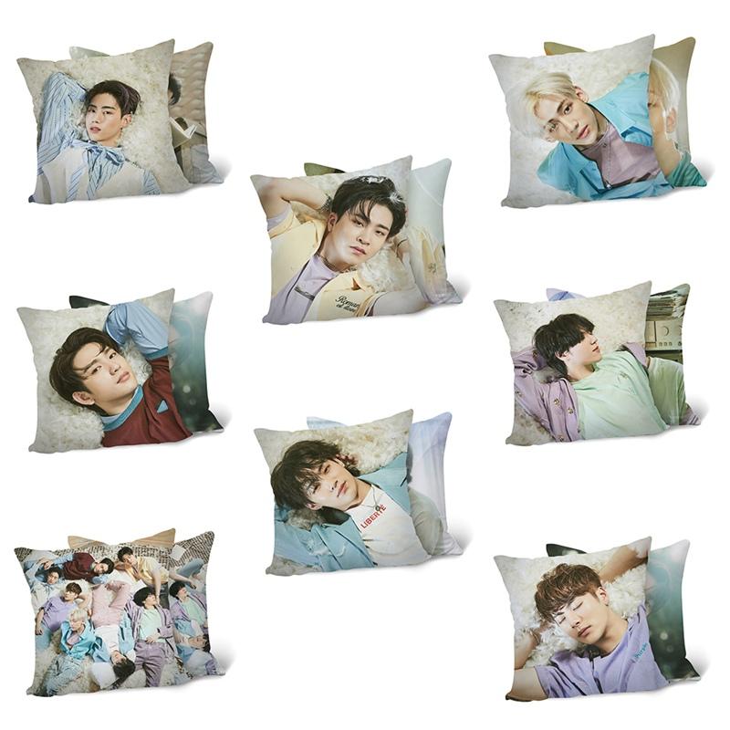 

New Hot Kpo-p GO-T7 Pillow Case Hard Ca-rry Cushion Cover Gifts JB Jr Bambam Mark Youngjae Got 7 Throw Pillows Sham Two Sides, Got7
