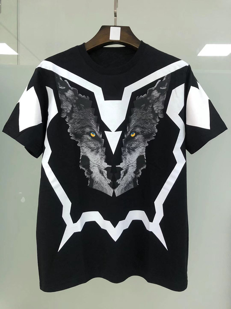 

Fashion cotton mens T shirt summer print cartoon womens short sleeved round neck designer clothing high quality top, White;black