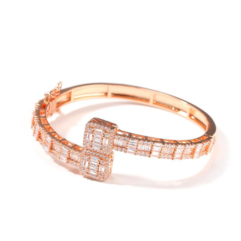 

Hot Fashion Men Women Bracelet Gold Plated Bling CZ Damond Bangle Bracelet for Men Women Nice Gift