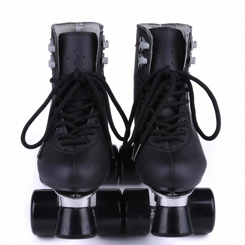 

RENIAEVER Classic Black High-Top Roller skates black polyurethane wheels metal base Free shipping #R65k