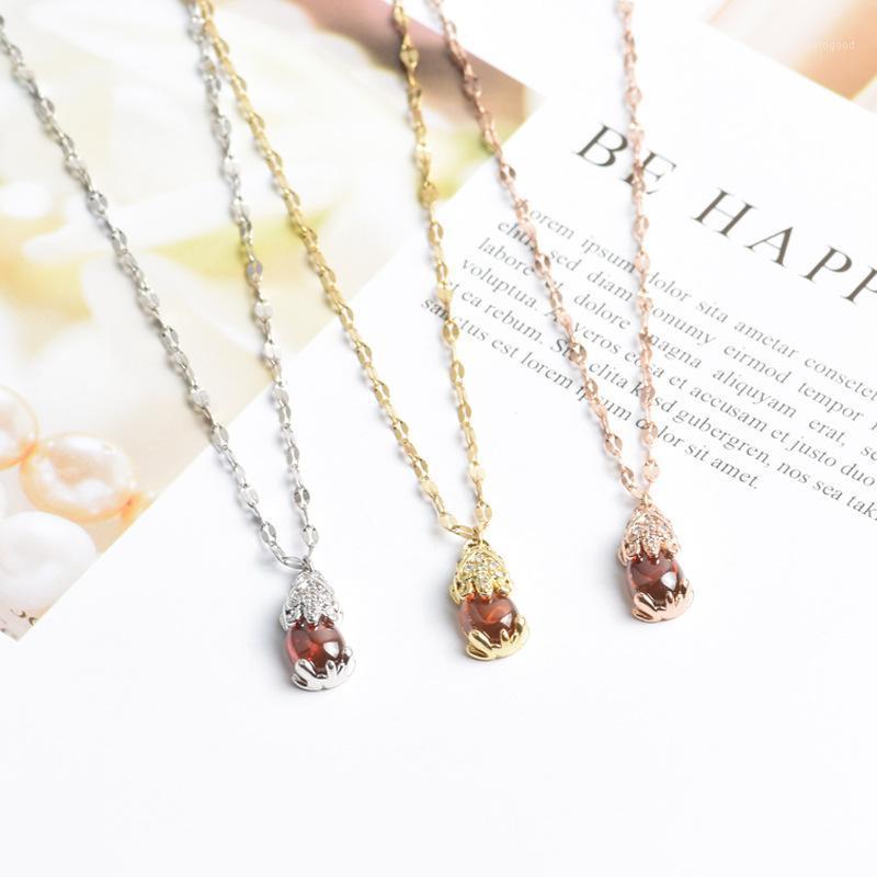 

Pendant Necklaces TSHOU307 2021 Titanium Steel Necklace Female Clavicle Chain Creative Fashion Animal Lucky Necklace1