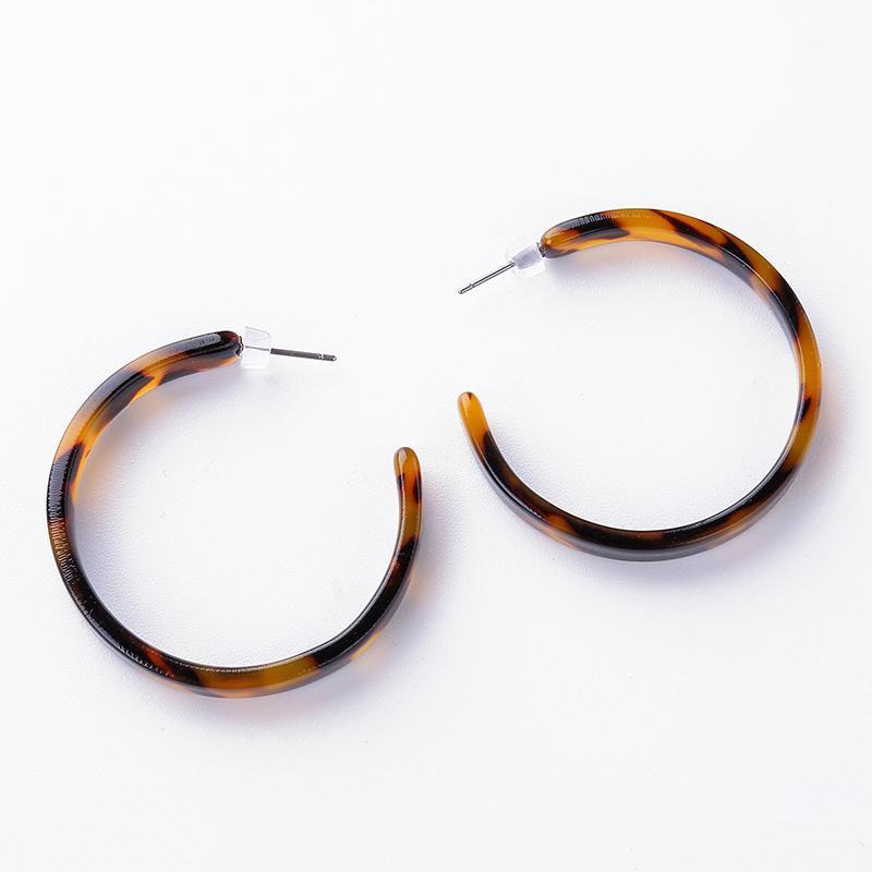

2020 New Fashion Jewelry Acrylic Resin Round Hoop Earrings For Women Geometry Big Circle Tortoiseshell Earrings Acetate Brincos1