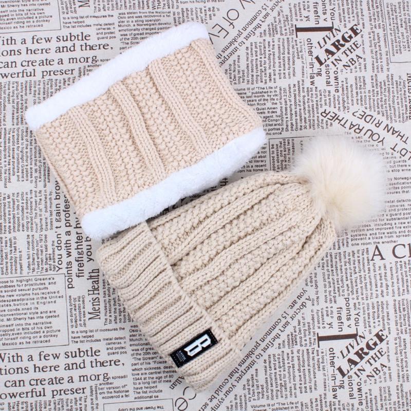 

Women Casual Solid Hat Stitching Knitting Wool With Ball Warm Collar Flannel Hat Leisure Sports Outdoor Skullies Beanie Trend1, Bg