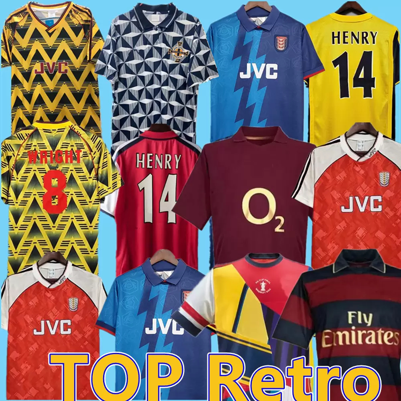 

Retro ARSEN 1993 1998 2000 ARSEN Banana Wright soccer jersey BERGKAMP HENRY 83 91 93 94 97 98 99 86 95 2002 2003 2006 mailiot de foot survetement top quality uniform