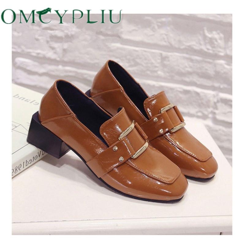 

Designer Shoes Women Luxury 2020 Summer Woman Fashion Black Work Patent Leather High Quality Plus size Ladies Shoe Zapatos mujer