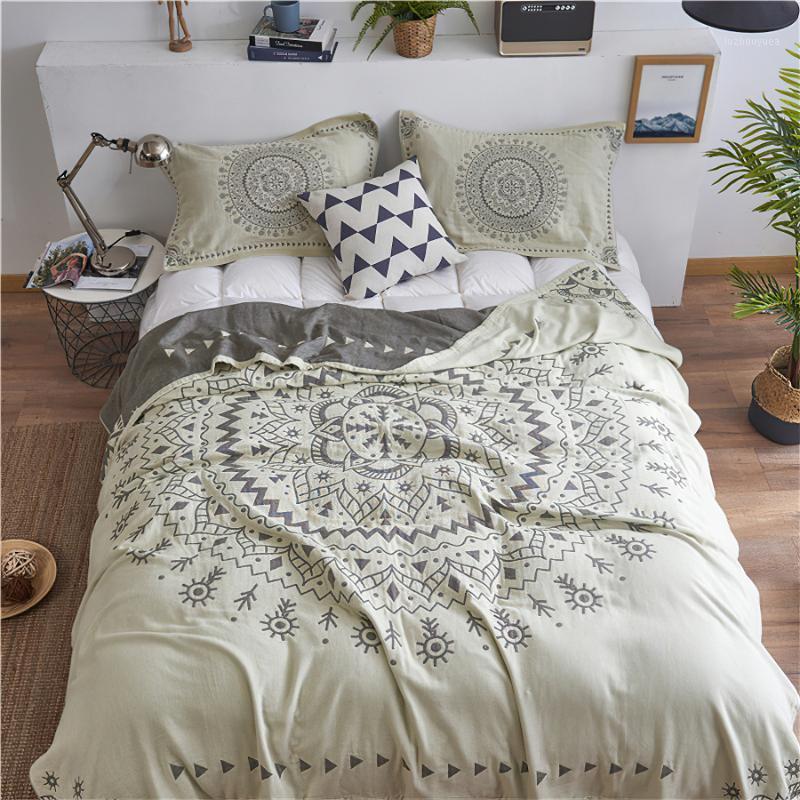 

100% Cotton Comfortable Figure Summer Blanket Bed Sofa Travel Breathable Chic Mandala Large Soft Throw Blanket Para1