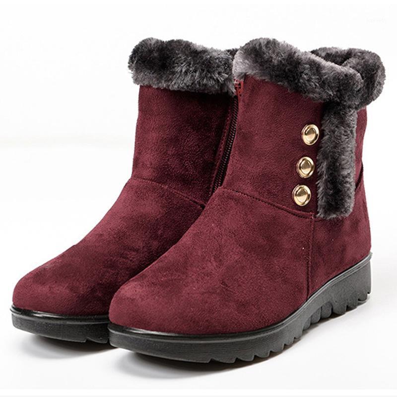 

Women Snow Boots Woman Boot Winter Shoes Warm Fur Wedge Women Ankle Boots Fashion Female Winter Womens Shoes Bota1, Black