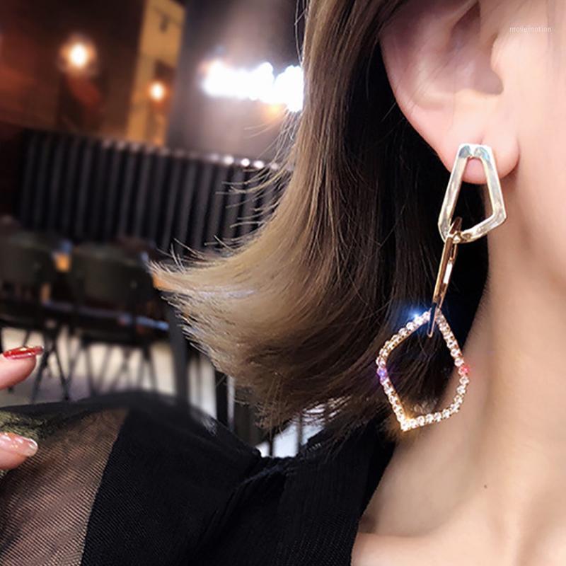 

Women Earrings Set Retro Geometric Crystal Pendant Gold Earring Simple Valentine's Day Gift Female Jewelry1