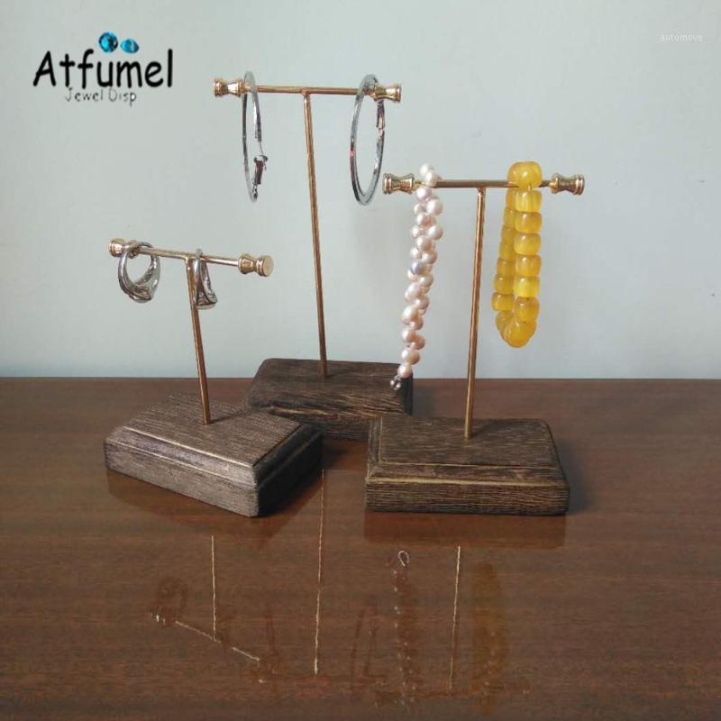 

Gold Metal Earring Holder Wood Earring Jewelry Organizer Hanging Rack Pendant Showing Stand Bracelet Storage Rack1