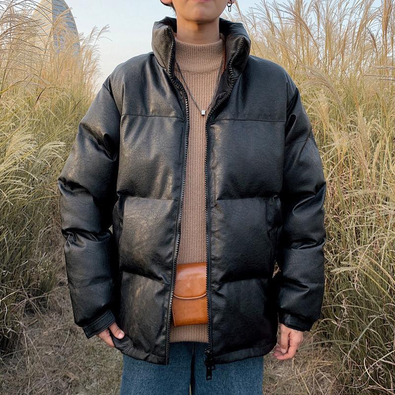 

PR Hong Kong Style Men's Parkas Bread Clothes Couple Coats Big SizeThicken Zipper 2020 Winter Warm Fashion Jacket, Black