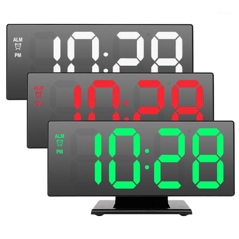 

USB Cable Digital Alarm Clock LED Mirror Clock Multifunction Snooze Display Time Table Desktop Cute Alarm Night LCD Light1