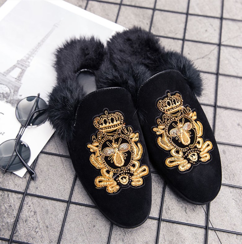 purple moccasin slippers