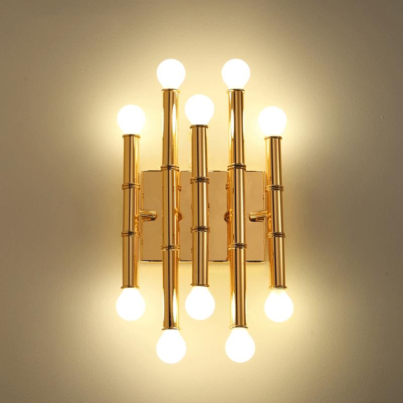 

Nordic Stainless steel Bamboo Led wall lamp modern Living room dining hall Hotel Clubhouse Engineering lighting