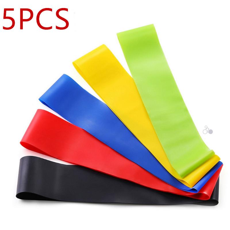 

5Pcs Latex Rubber Resistance Bands Exercises Elastic Fitness Training Yoga Loop Band Workout Pull Rope With Strength Test