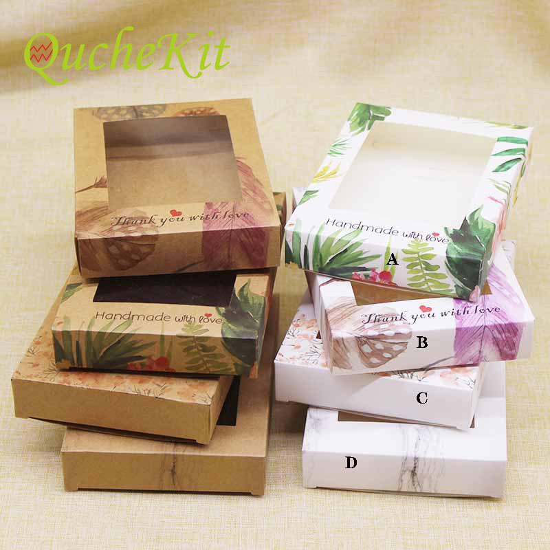 

10Pcs DIY Craft Paper Storage Gifts Box With Window Chirstmas Gift Box Candy Boxes Thank You Home Party Suppilers
