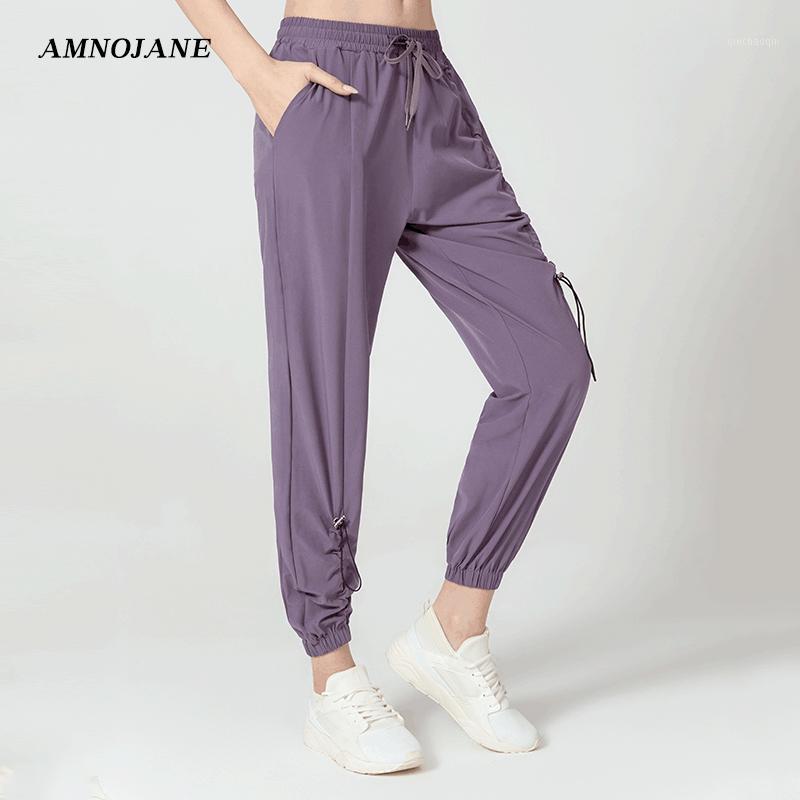 

Yoga Pants Running Women With Pockets Loose High Waist Leggings Sport Fitness Drawstring Gym Elastic Jogging Woman Sweatpants1, Black