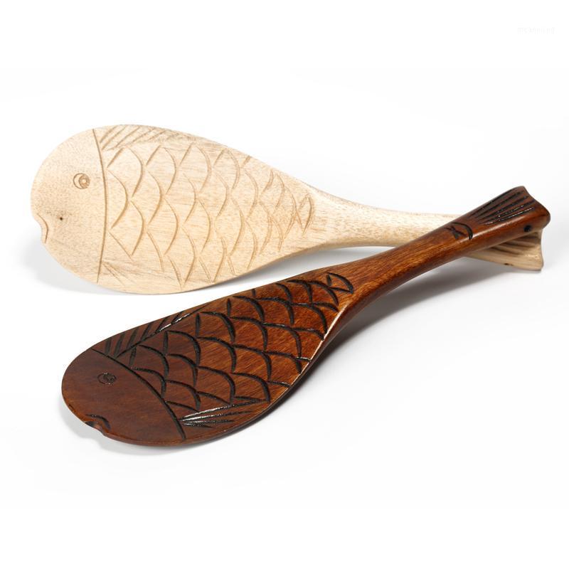 

Wood Fish Shaped Rice Spoon Non Stick Rice Paddle Wooden Spoon Cute Fish Scoop Potato Meal Server Cooking Tools1