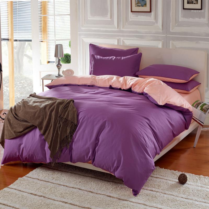 

100% Cotton Material Solid Twill Type Bedding Set Queen Size King Size Full Bed Set1