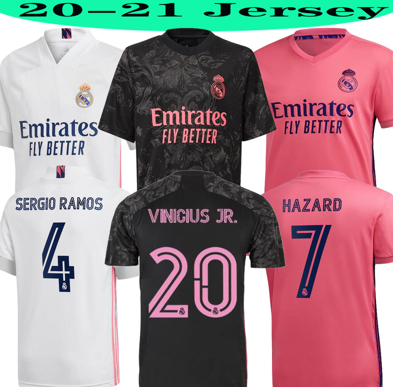 Fimng Sergio Ramos 4 2020 2021 Real Madrid Mens Third Soccer Jersey Short Colour Black Clothing Sports Outdoors