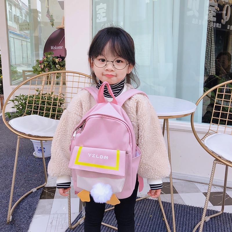 

Fashion Children Canvas Backpacks for Boy and Girls 3D Duck Bottom School Bags for Kids Cute BuDesign Kindergarten Mochilas1, Yellow