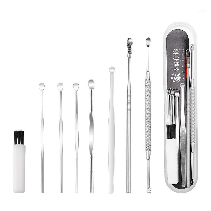 

8pcs/set Ear Wax Pickers Stainless Steel Earpick Wax Remover Curette Ear Pick Cleaner Cleaner Spoon Care Clean Tool1