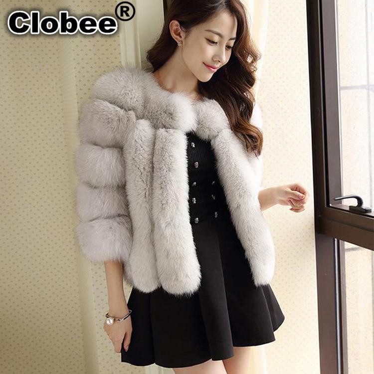 

Faux Fur Coats 2020 winter women imitated short coat Female 2020 thick Furry faux fur jacket mink coat F11, Black