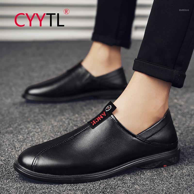 

CYYTL 2020 Fashion Oxfords Business Casual Leather Shoes Formal Office Shoes for Men Slip-on Genuine Leather Schoenen1, Brown hy5191