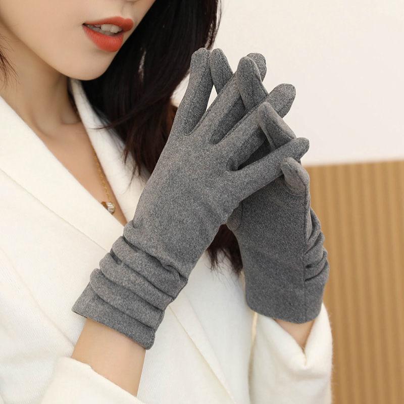 

Women Winter Gloves Women Touch Screen Keep Warm Imitation Cashmere Keep Warm Driving Full Finger Gloves Touch Screen