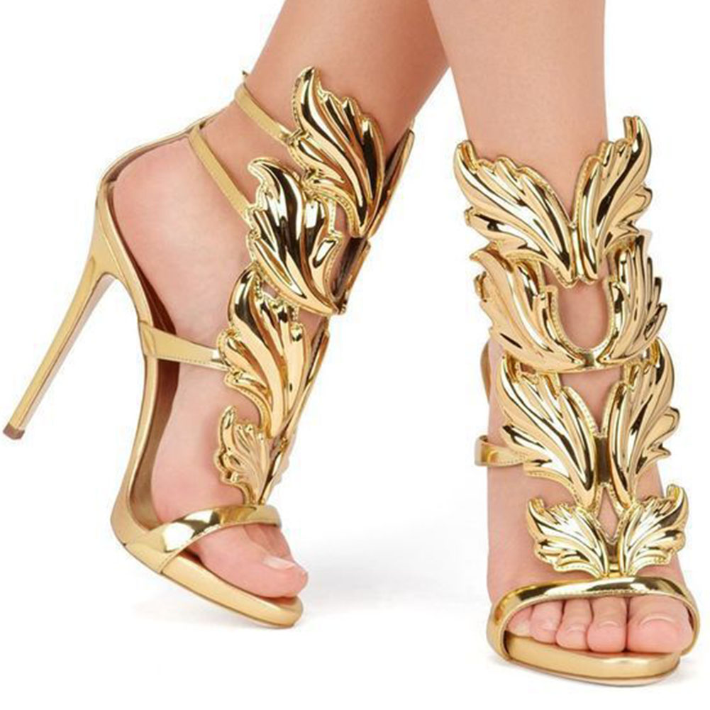 gold gladiator heels