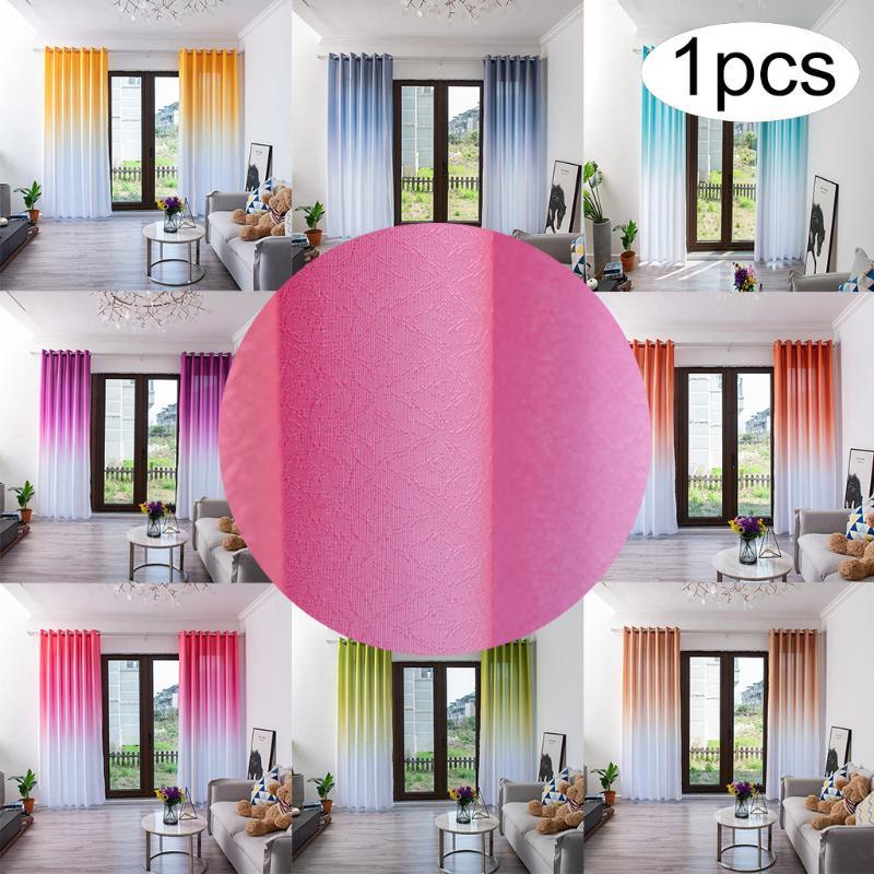 

Gradient Color Curtains Leaves Sheer Curtain Tulle Window Treatment Voile Drape Valance Fabric Family Blocking Decoration #451, White